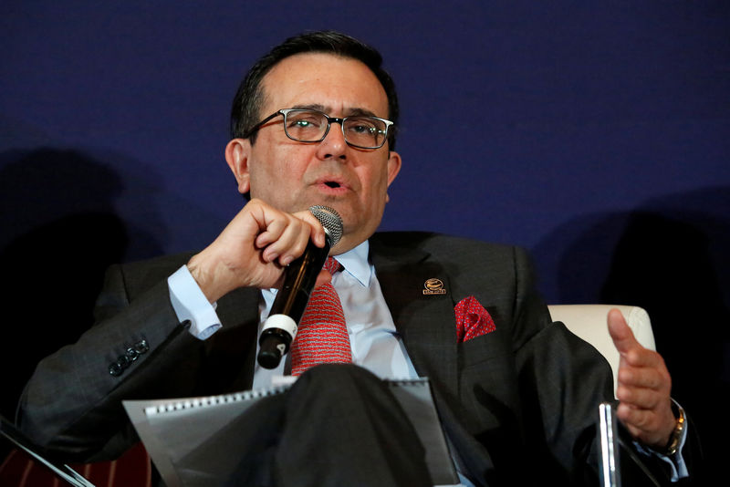 © Reuters. Mexico's Economy Minister Guajardo speaks during an entrepreneurship event in Mexico City