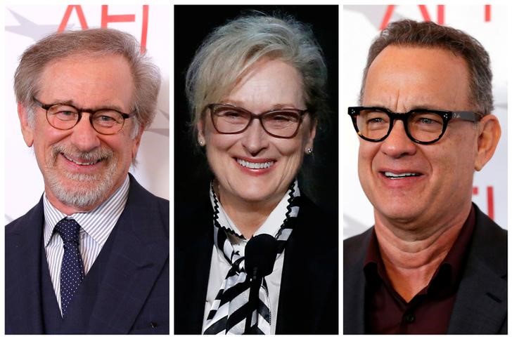 © Reuters. Steven Spielberg, Meryl Streep e Tom Hanks, de The Post, em foto combinada