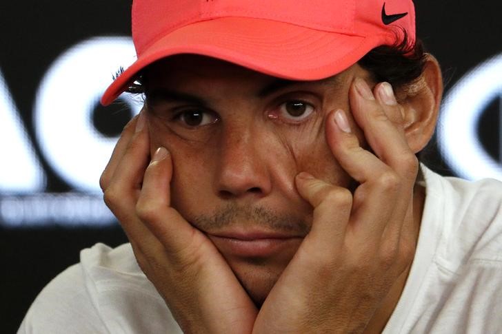 © Reuters. Nadal se retira del Abierto Mexicano por una lesión en el muslo