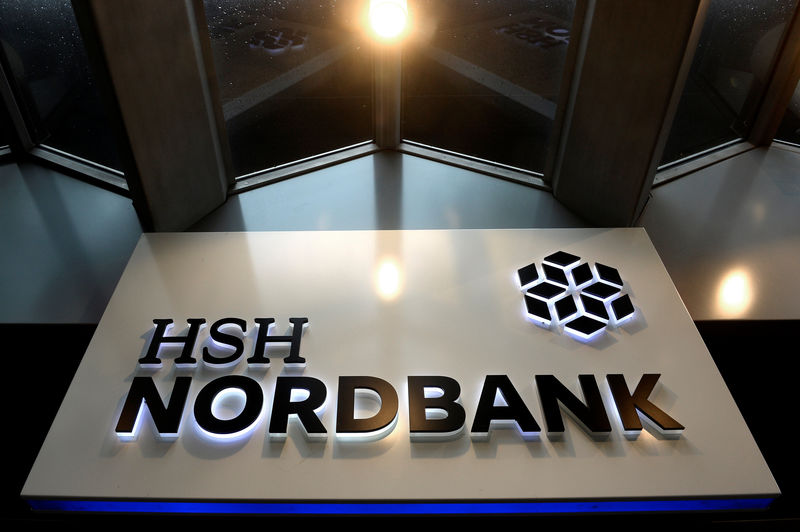 © Reuters. FILE PHOTO: The HSH Nordbank is pictured in downtown Hamburg