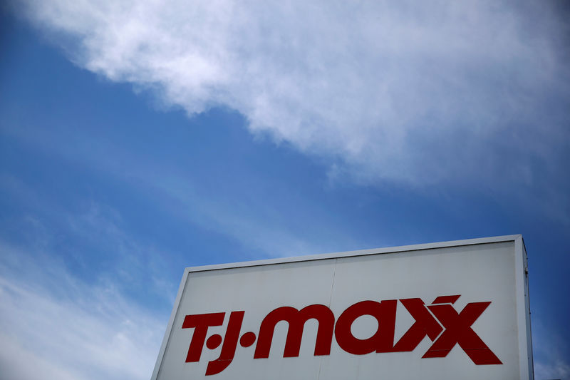© Reuters. FILE PHOTO: A sign is seen outside a T.J. Maxx store in Skokie