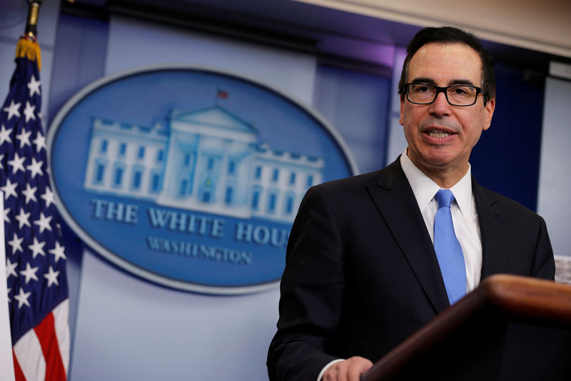 © Reuters. FILE PHOTO - Mnuchin announces on North Korea-related sanctions in the press room at the White House in Washington