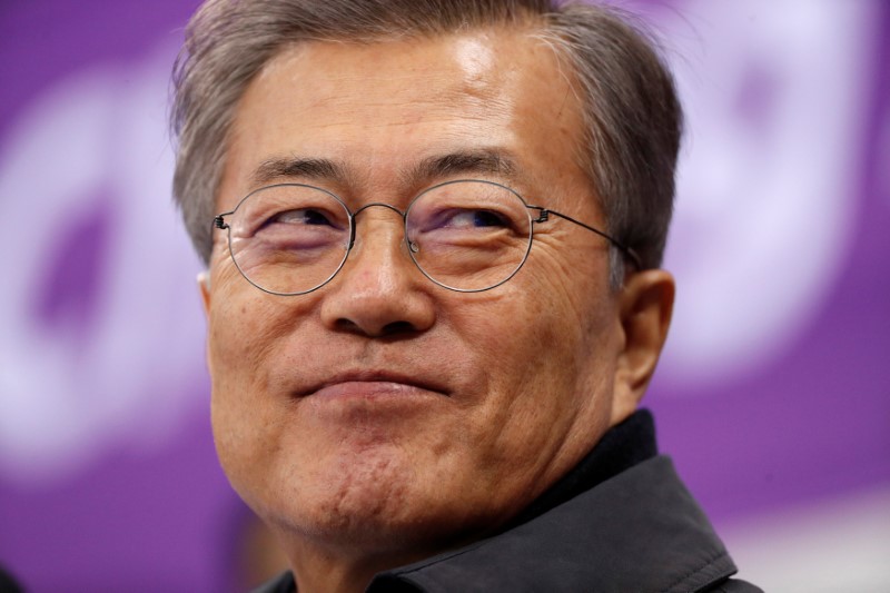 © Reuters. Presidente da Coreia do Sul, Moon Jae-in, durante Olimpíada de Inverno de Pyeongchang