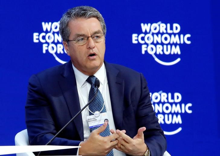 © Reuters. Diretor-geral da Organização Mundial do Comércio, Roberto Azevêdo, durante reunião anual do Fórum Econômico Mundial, em Davos