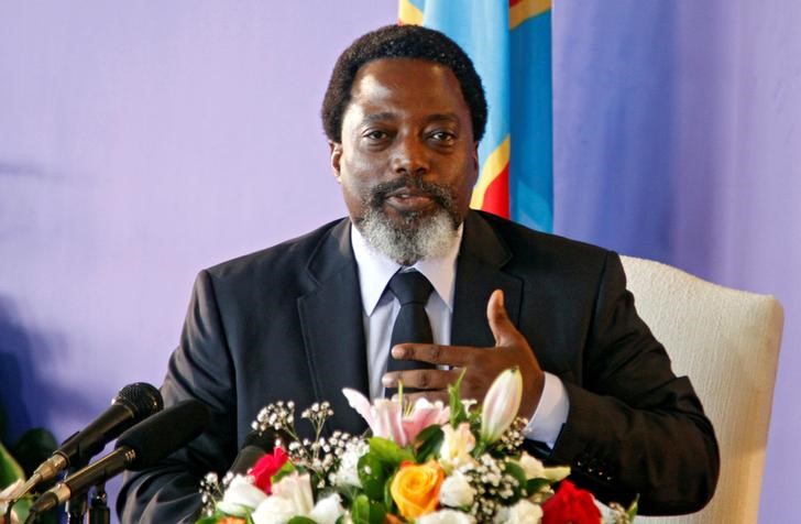 © Reuters. Democratic Republic of Congo's President Joseph Kabila addresses a news conference at the State House in Kinshasa