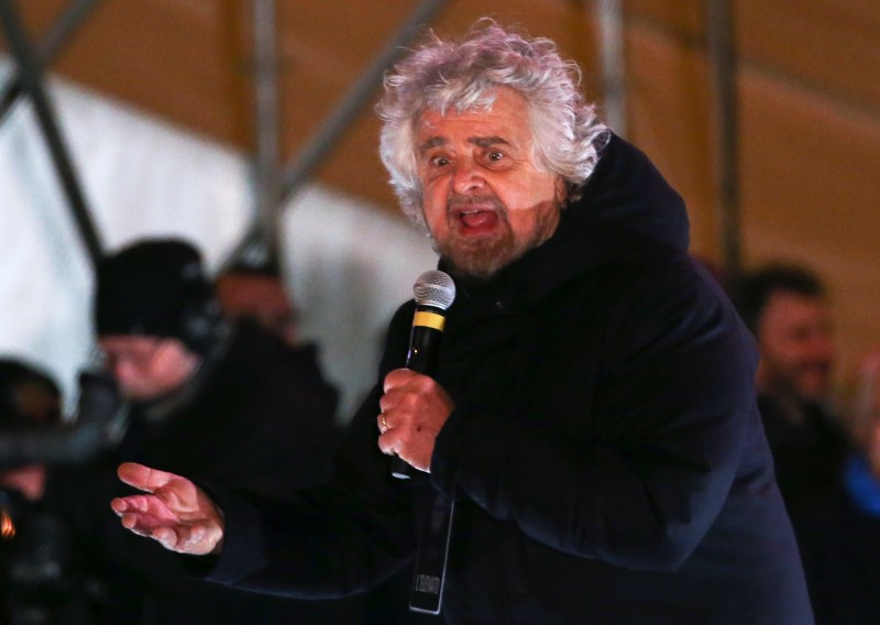 © Reuters. Il fondatore del Movimento 5 stelle Beppe Grillo