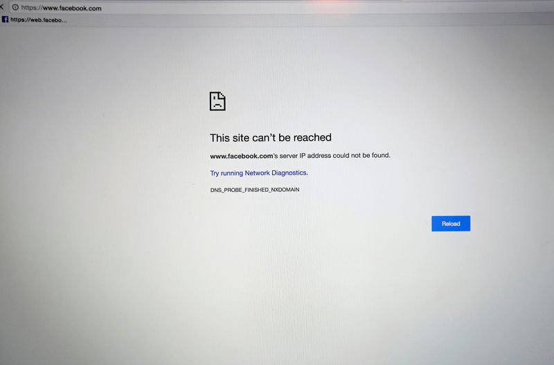 © Reuters. Tela de computador mostra mensagem de erro depois que governo decidiu bloquear acesso a redes sociais em Colombo, Sri Lanka