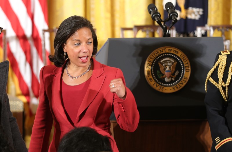 © Reuters. U.S. National Security Advisor Susan Rice heads to her seat before a ceremony at White House in Washington