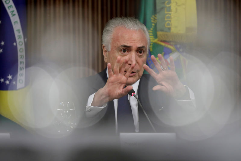 © Reuters. Michel Temer, Presidente do Brasil, durante reunião no Palácio do Planalto, em Brasília, Brasil