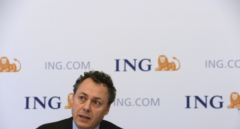 © Reuters. Hamers, CEO of ING speaks during the presentation of the 2013 full-year results in Amsterdam