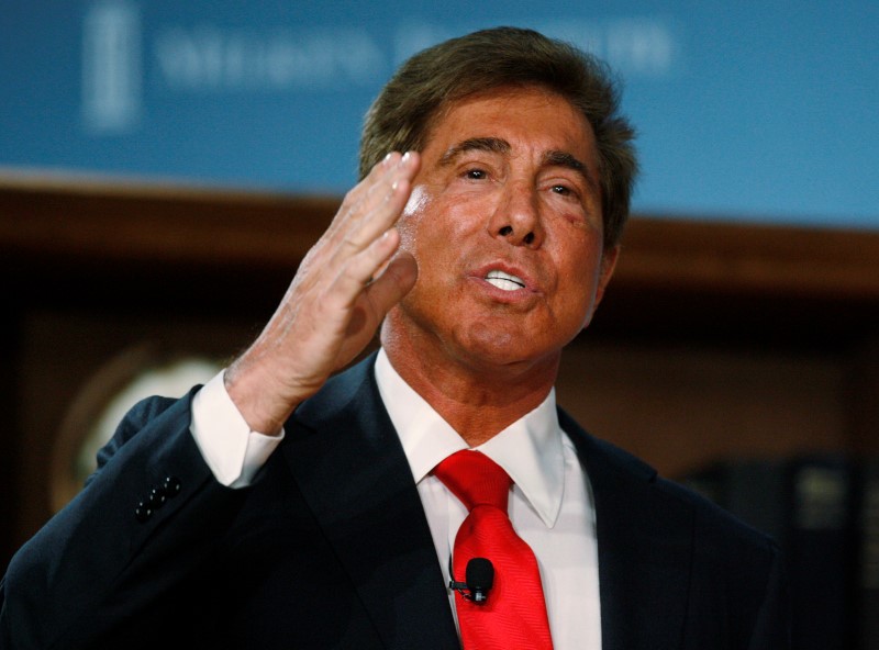 © Reuters. FILE PHOTO: Wynn speaks at the 2009 Milken Institute Global Conference in Beverly Hills