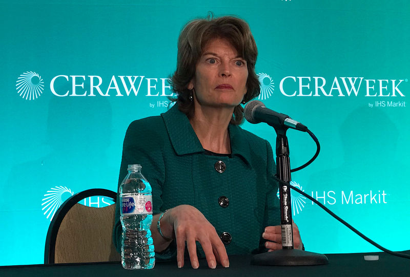 © Reuters. U.S. Senator from Alaska Murkowski, speaks at the annual CERAWeek energy conference in Houston