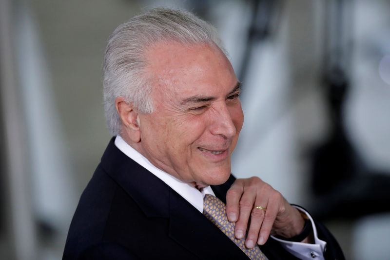 © Reuters. Michel Temer, presidente do Brasil em cerimônia em Brasília, Brasil