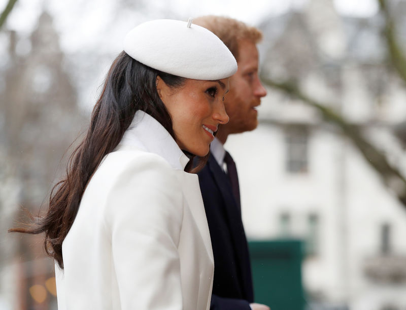 © Reuters. Britain's Prince Harry and his fiancee Meghan Markle arrive at the Commonwealth Service at Westminster Abbey in London