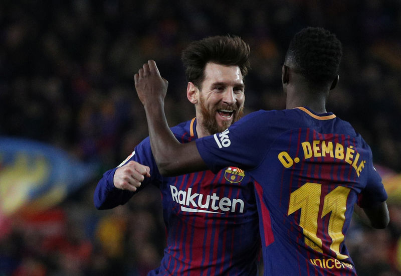 © Reuters. Un revitalizado Dembélé podría ayudar al Barça a llenar el vacío de Neymar
