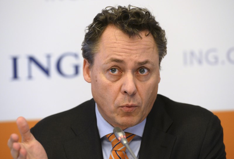 © Reuters. Hamers, CEO of ING speaks during the presentation of the 2013 full-year results in Amsterdam