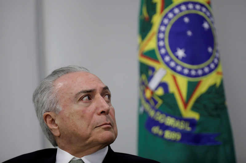 © Reuters. Temer durante cerimônia no Palácio do Planalto