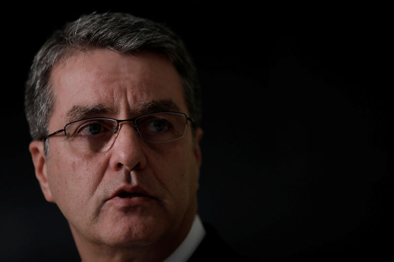 © Reuters. Roberto Azevedo, Director-General of the World Trade Organization (WTO), speaks during a news conference in Brasilia