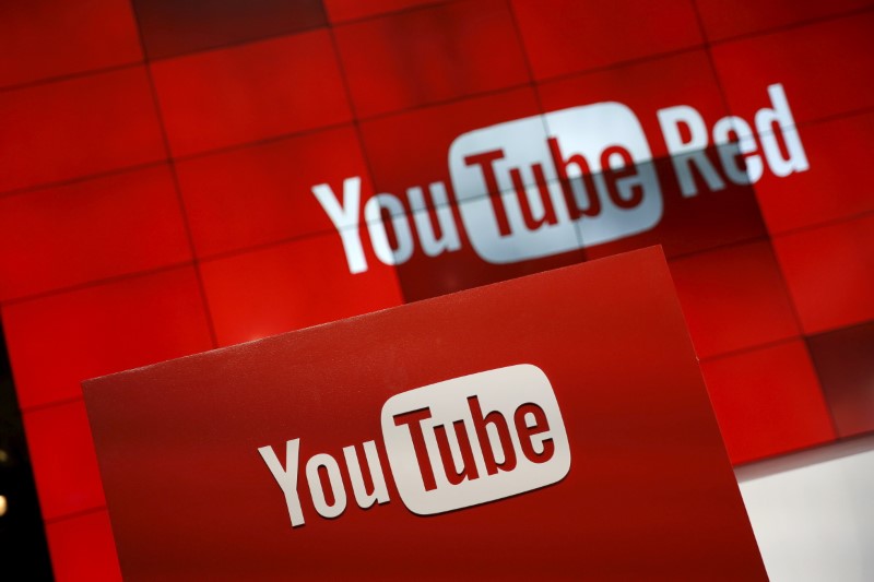 © Reuters. Logo do Youtube  em Los angeles, Califórnia