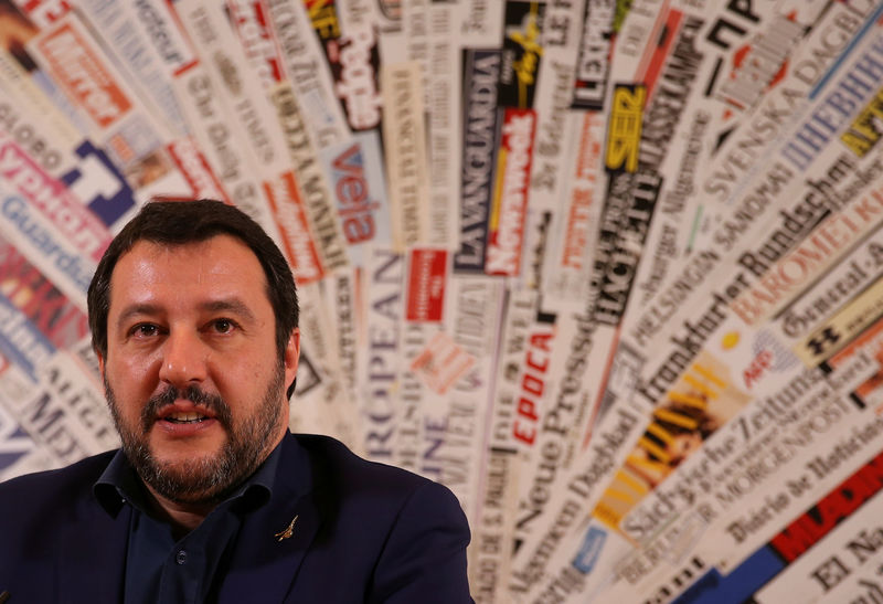 © Reuters. Líder da Liga Norte Matteo Salvini concede entrevista em Roma