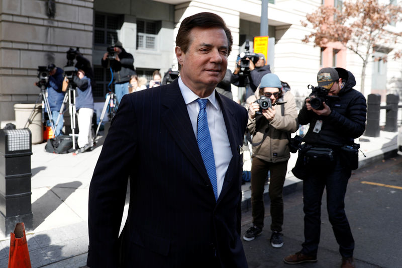 © Reuters. Former Trump campaign manager Paul Manafort departs from U.S. District Court
