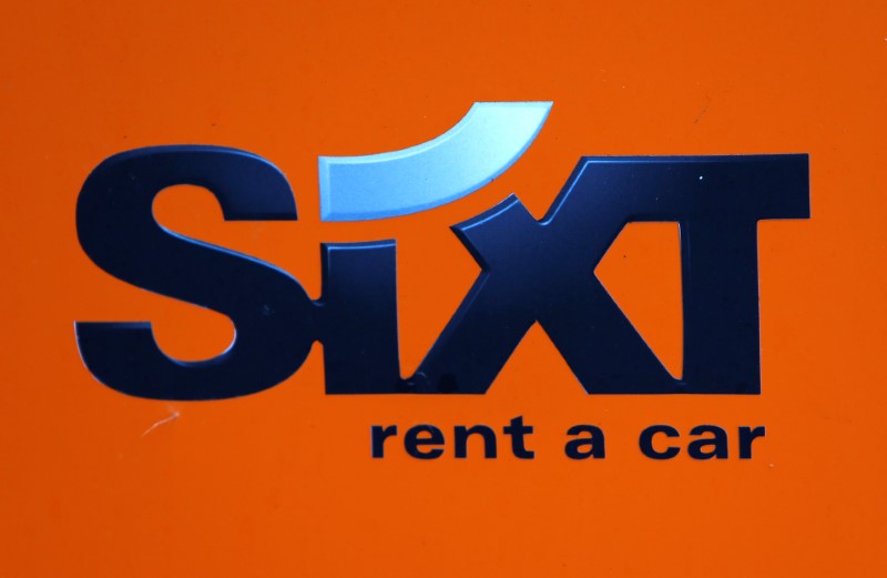 © Reuters. The Sixt car rental logo is seen in Augsburg