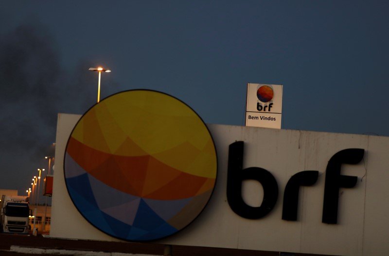 © Reuters. Logo da BRF em Lucas do Rio Verde