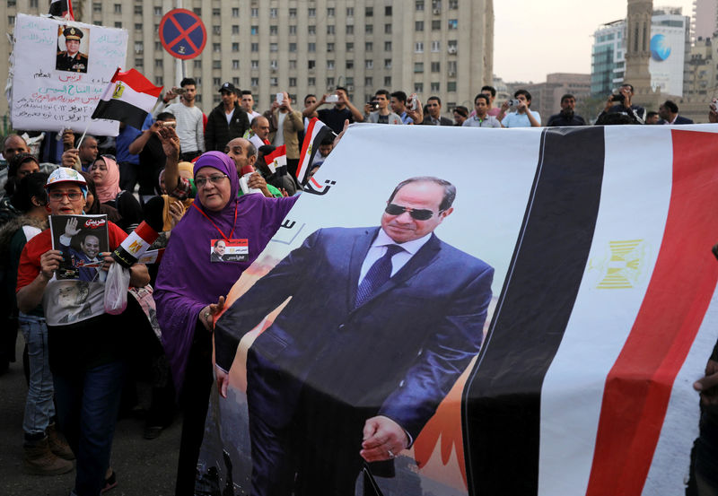 © Reuters. السيسي رئيسا لمصر لفترة ثانية بنسبة 97% في انتخابات بلا معارضة حقيقية