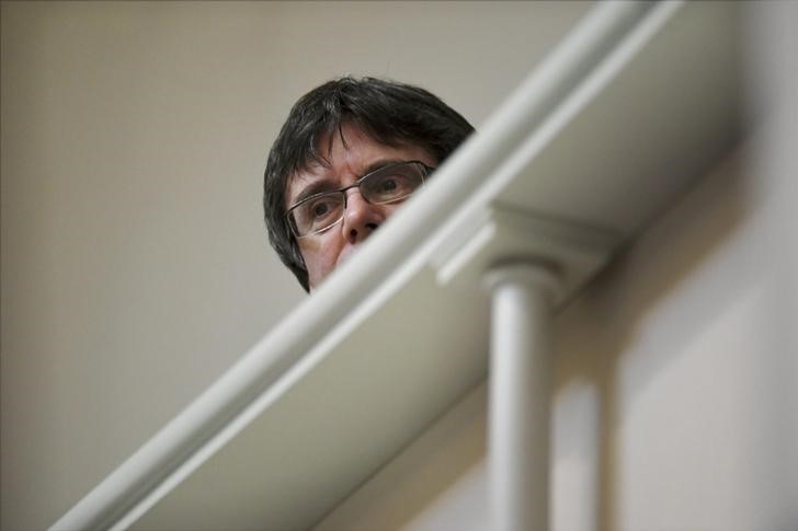 © Reuters. Ex-líder catalão Carles Puigdemont durante sessão do Parlamento finlandês em Helsinki, Finlândia