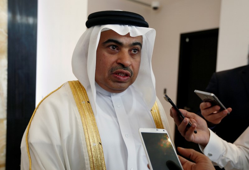© Reuters. Qatar National Bank group chief executive Ali Ahmed al-Kuwari speaks to reporters during the inauguration of QNB's branch in Riyadh