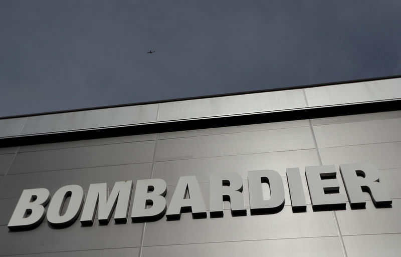 © Reuters. Bombardier's logo is seen on the building of the company's service centre at Biggin Hill