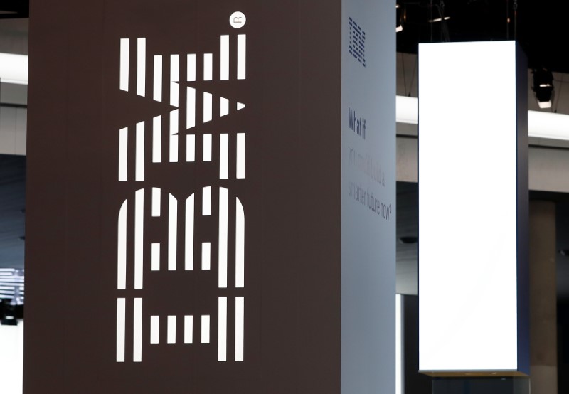 © Reuters. Logo of IBM is seen at the Mobile World Congress in Barcelona