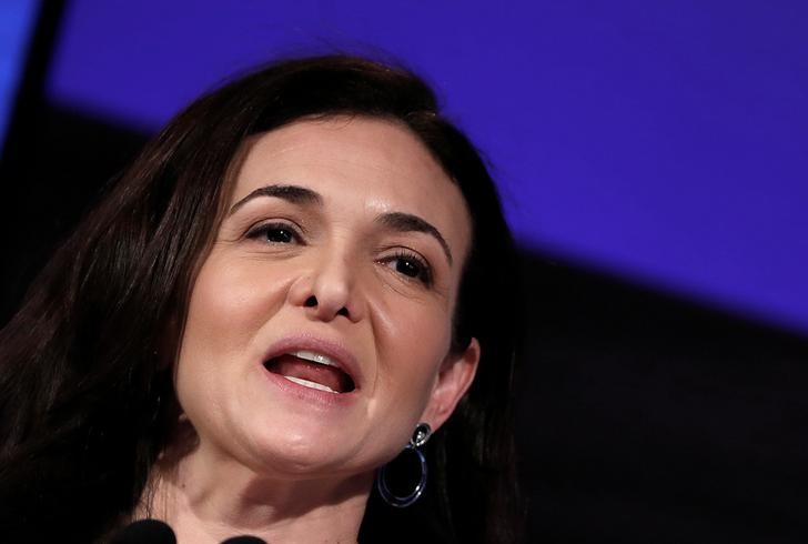 © Reuters. Facebook's COO Sandberg addresses Facebook Gather conference in Brussels