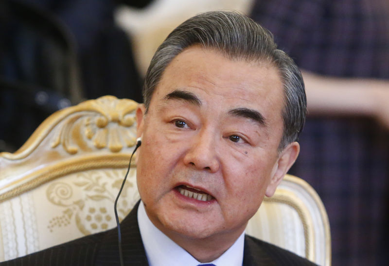 © Reuters. Chanceler da China, Wang Yi, durante reunião em Moscou, na Rússia