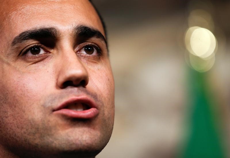 © Reuters. Líder do Movimento 5 Estrelas, Luigi Di Maio, faz pronunciamento após conversa com presidente italiano em Roma