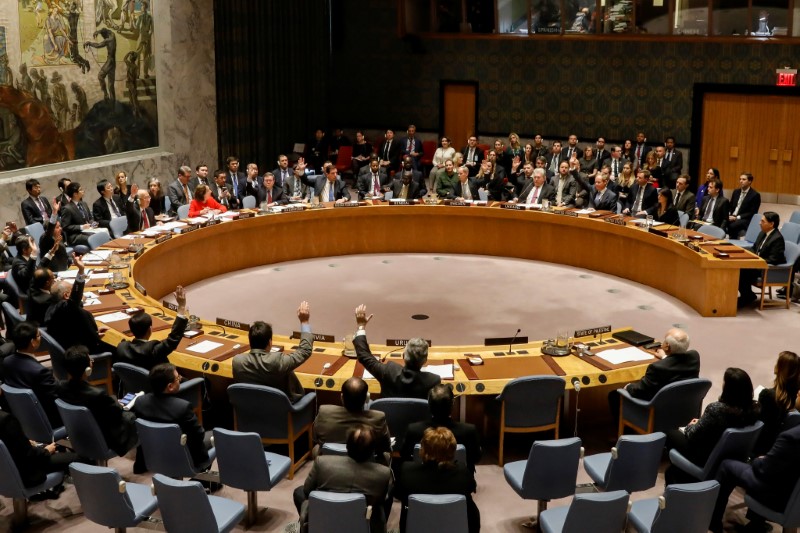 © Reuters. ثلثا أعضاء مجلس الأمن يعبرون عن القلق من عدم تنفيذ قرار بشأن الشرق الأوسط