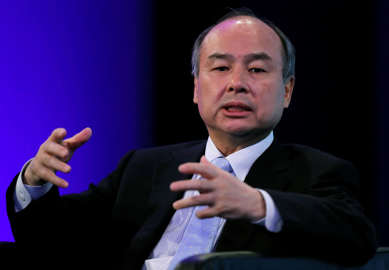 © Reuters. SoftBank Group Corp Chairman and CEO Son speaks during the Wall Street Journal CEO Conference in Tokyo