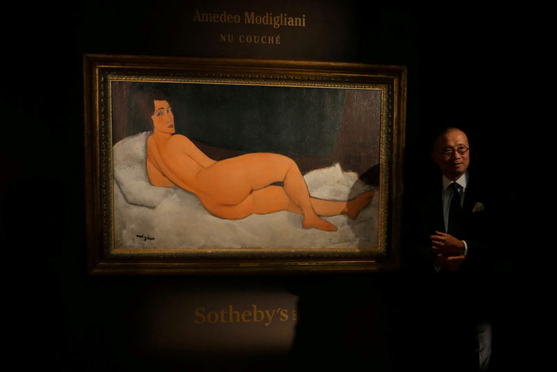 © Reuters. "Nu couché", quadro de Amedeo Modigliani vendido por 157 milhões de dólares em leilão em NY