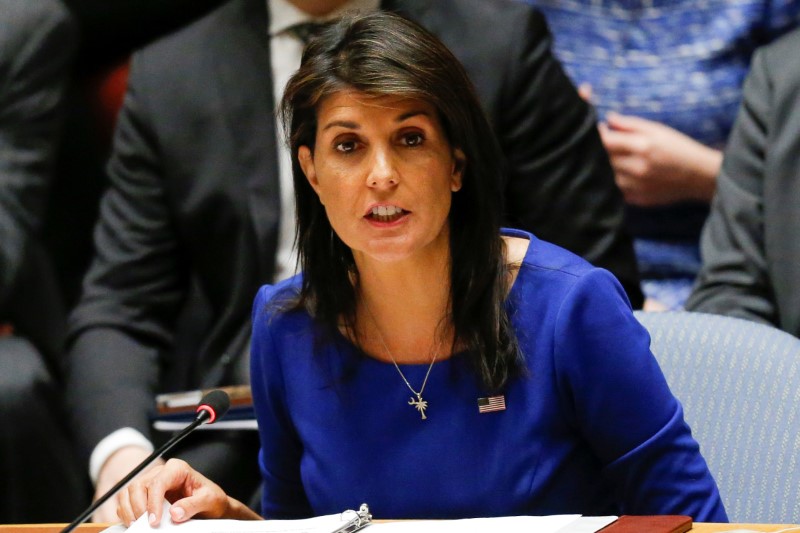 © Reuters. سفيرة أمريكا بالأمم المتحدة تشيد بإسرائيل لضبط النفس ضد حماس