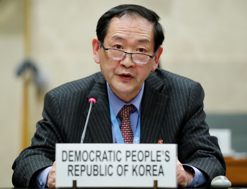 © Reuters. سفير: كوريا الشمالية ستنضم إلى "جهود الحظر الشامل للتجارب النووية"