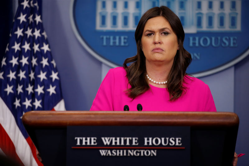 © Reuters. Porta-voz da Casa Branca, Sarah Sanders