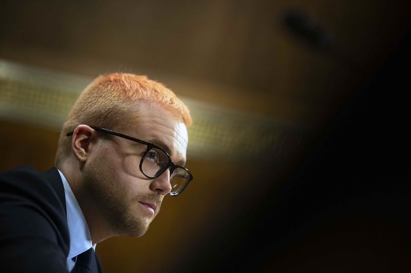 © Reuters. Former Cambridge Analytica research director Wylie testifies before Senate Judiciary Committee hearing  on Capitol Hill in Washington