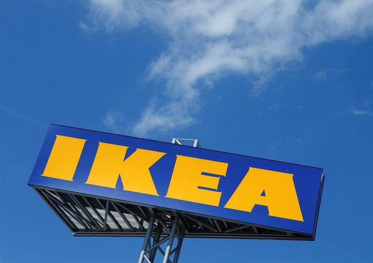 © Reuters. The logo of IKEA is seen above a store in Voesendorf