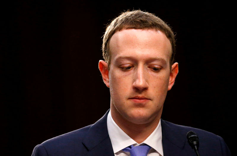 © Reuters. FILE PHOTO: Facebook CEO Zuckerberg testifies before a U.S. Senate joint hearing on Capitol Hill in Washington