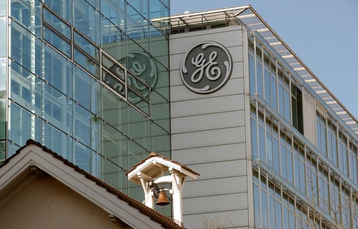 © Reuters. Logo of General Electric is seen in Baden