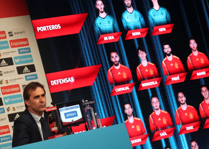 © Reuters. FIFA World Cup - Spain Coach Julen Lopetegui Press Conference