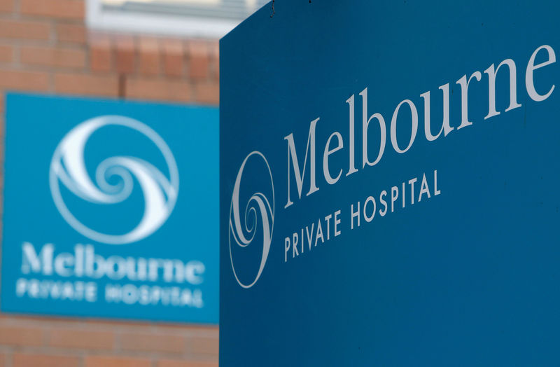 © Reuters. FILE PHOTO: Signs for a Heathscope hospital are seen in central Melbourne