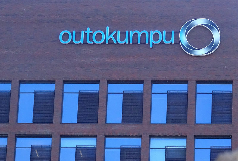 © Reuters. Outokumpu logo is seen at the company's head office in Helsinki