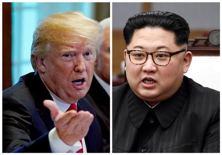 © Reuters. FILE PHOTO: A combination photo shows U.S.  President Donald Trump and North Korean leader Kim Jong Un