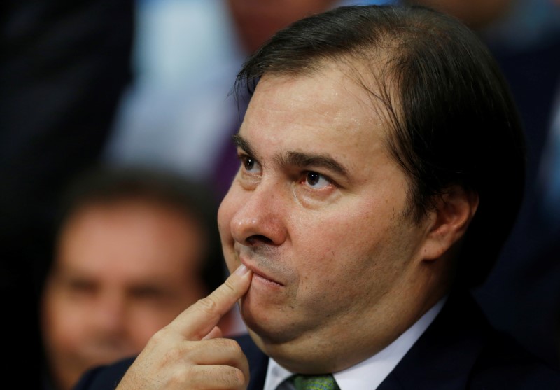 © Reuters. Presidente da Câmara dos Deputados, Rodrigo Maia, durante evento em Brasília